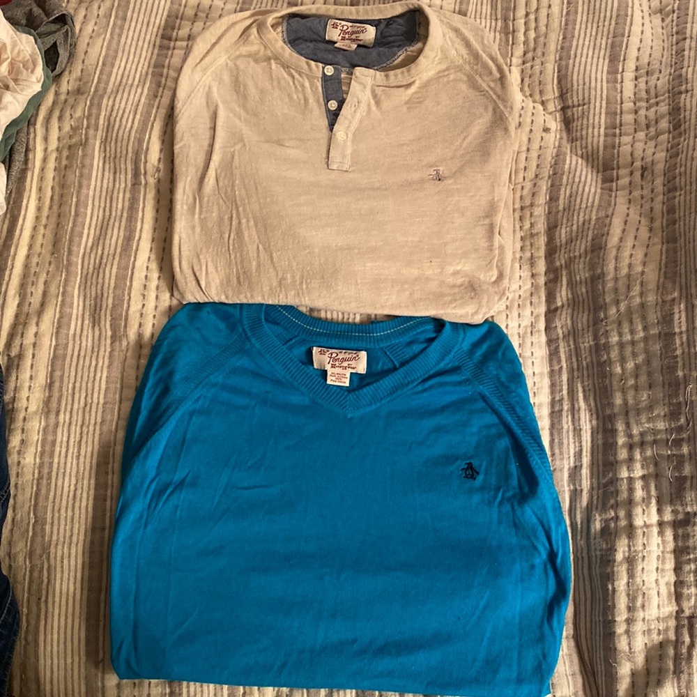 2 Penguin shirts. Barely worn.